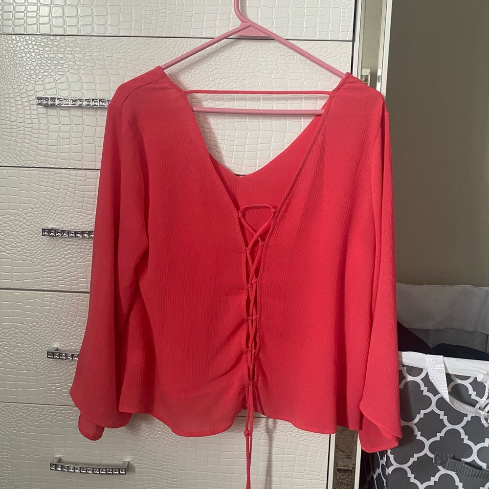 Coral blouse
